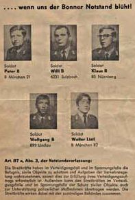 SDAJ-Flugblatt 1967 (Rückseite): …wenn der Bonner Notstand blüht.