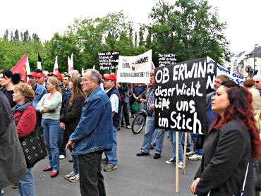 Der letzte Protest gegen die Schließung der Glashütte 2005.