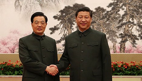 Planmäßiger Generationswechsel: Die Genossen Hu-Jintao und Xi-Jinping.